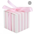 thumbnail image 2 of Caja de regalo de recuerdo de 50 Uds., cajas de dulces para boda, fiesta de cumpleaños, caja de regalo de recuerdo de graduación (5,5 cm, cinturón rosa a rayas blancas y rosas), 2 of 5