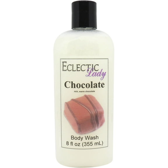 Chocolate Body Wash by Eclectic Lady, Liquid Shower Gel for Women and Men, 8 Ounces