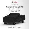 thumbnail image 2 of Indoor Truck Cover Compatible with 1999-2019 GMC Sierra 3500 Crew Cab, 8 Foot Bed - Black Satin - Ultra Soft Indoor Material - Keep Vehicle Looking Between Use - Includes Storage Bag, 2 of 5