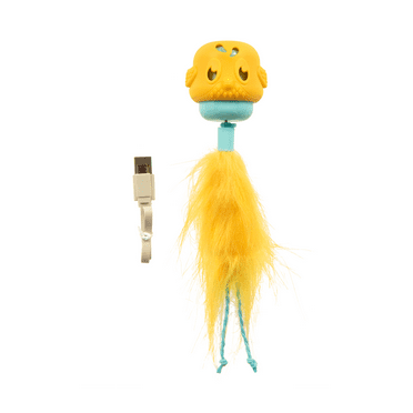 SmartyKat Canary Frenzy Motion Cat Toy –Electronic Interactive Pet Toy, Yellow