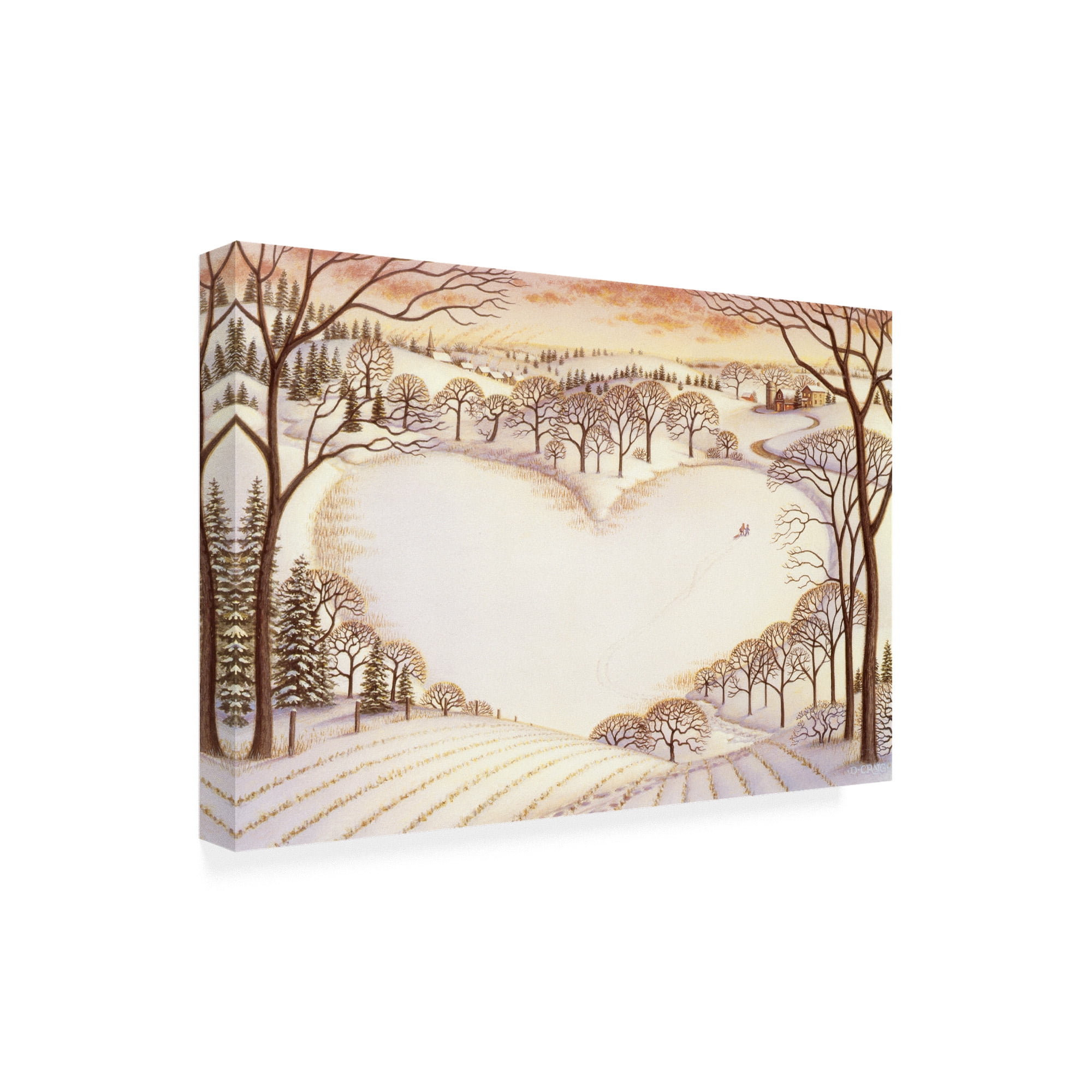 Trademark Fine Art 'Sledding' Canvas Art by Dan Craig