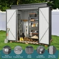 thumbnail image 3 of 6' x 4' Outdoor Storage Shed with Lockable Doors, Aiho Metal Garden Shed, Sheds & Outdoor Storage for Backyard, Garden & Patio Organization - Dark Gray, 3 of 10