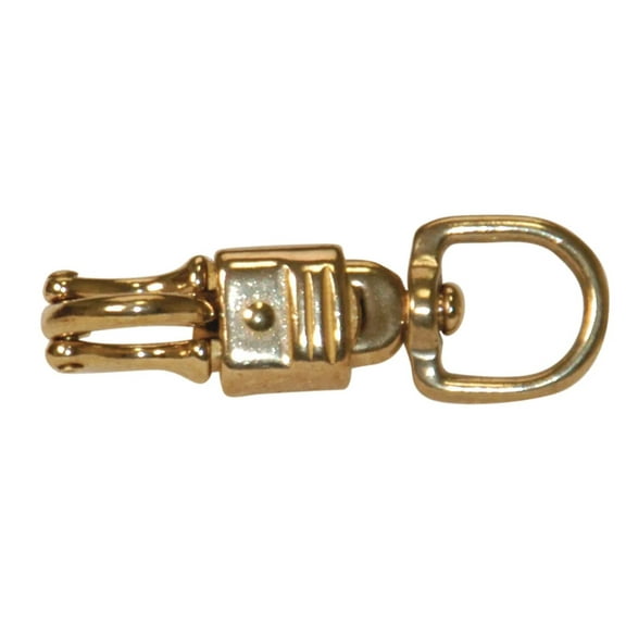 Jeffers Round Eye Brass Panic Snap, 3/4”W x 3-5/8”L, Solid Brass Quick Release Hook, Round Swivel Eye for Ropes, Leads, Reins, Chains, Tack, Equestrian Equipment, Horse Barn, Stable, 1 Pack