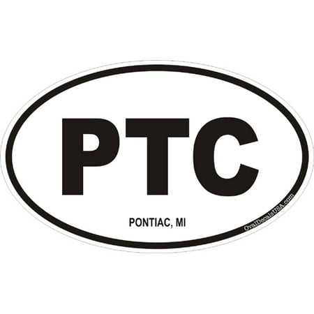 - 3.8 Inch Pontiac Michigan Oval Decal