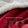 thumbnail image 4 of Sherpa Fleece Throw Blanket Twin Size Red - Thick and Warm, Soft Fuzzy Blanket, 60x80 inches, 4 of 6