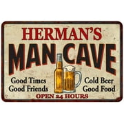 HERMAN'S Man Cave Gift Metal Sign Wall Decor Gift 12x18 112180011186