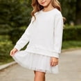thumbnail image 4 of Mitankcoo Girls Sweatshirt Dress Long Sleeve Crew Neck Tunic Dresses with Pleated Skirt Hem for Fall Casual Daily 1-10Y, 4 of 7