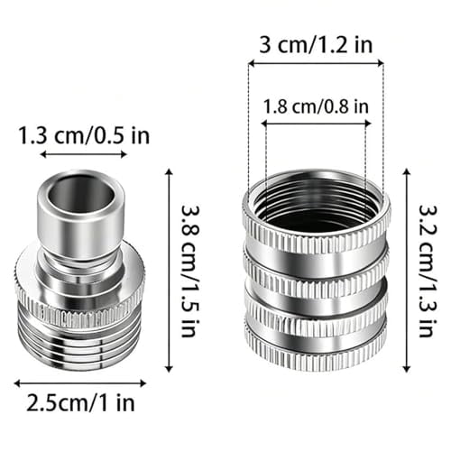 Stainless Steel Garden Hose Quick Connect Fittings Set, 3/4″ Universal Water Hose Connectors Kit, Quick Connect Garden Hose to Pressure Washer Adapter for Faucet Pressure Washer & Outdoor Irrigation