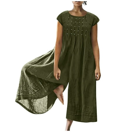 

Jumpsuits For Women Womens Jumpers And Rompers Casual Jumpsuits For Women Dressy Wedding Black Unitard Women Rompers For Women Maternity Clothes Women s Romperssleeveless Jumpsuits Green