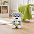 thumbnail image 2 of Soft Gray Schnauzer Stuffed Animal, Cute Puppy Plush Toy with Avocado for Kids Decor, 2 of 7