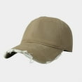 thumbnail image 4 of Prolriy Baseball Cap Hats for Men Women Spring/Summer Big Headband Soft Top Solid Color Washed Edged Duck Tongue Hat Baseball Hat Trucker Hat Khaki, 4 of 4