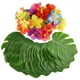 thumbnail image 1 of 60 piezas de suministros de decoración para fiestas tropicales, hojas de palmera tropical de 8 pulgadas y flores de hibisco, hojas de simulación para decoraciones de mesa con temática de, 1 of 5