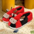 thumbnail image 2 of Fuzzy Cow Slippers for Kids Cute Fluffy Cow Toddler House Slippers Girls Boys Animal Cartoon House Shoes for Indoor Outdoor, 2 of 6