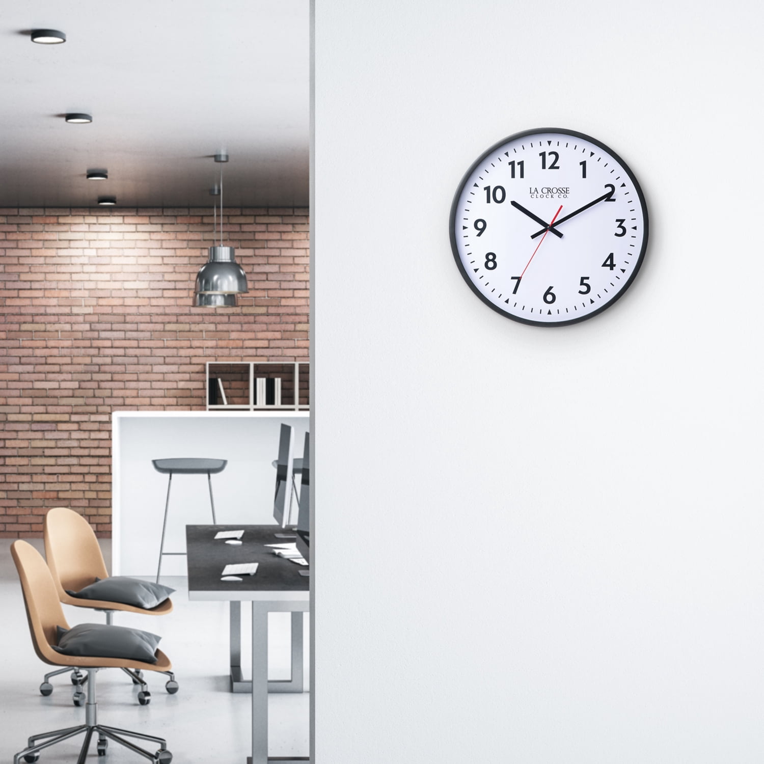 La Crosse Clock 16 Inch Commercial Silent Quartz Analog Wall Clock, 404-3841-INT