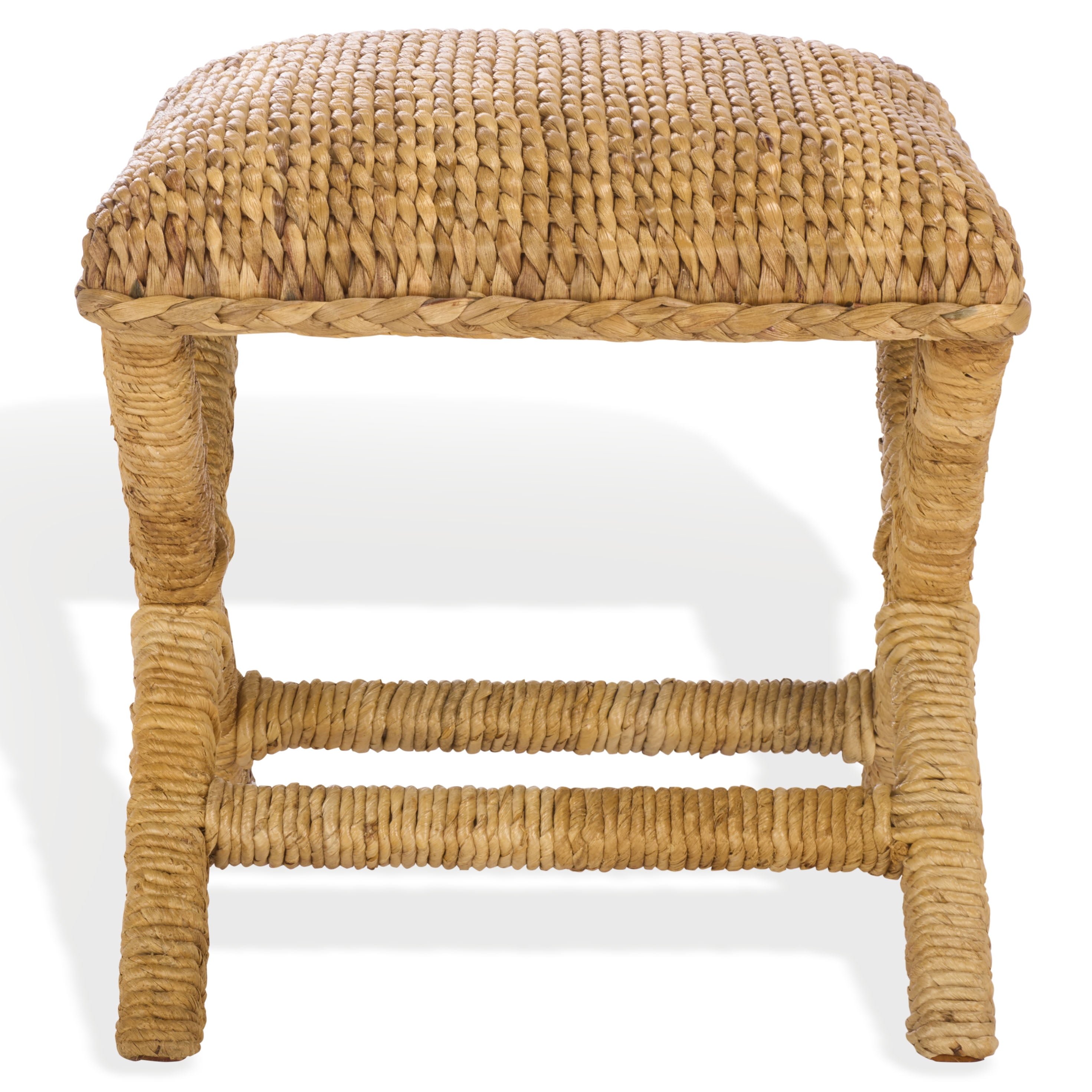 Safavieh Couture Caprianna Woven Waterhyacinth Backless Counter Stools, Natural