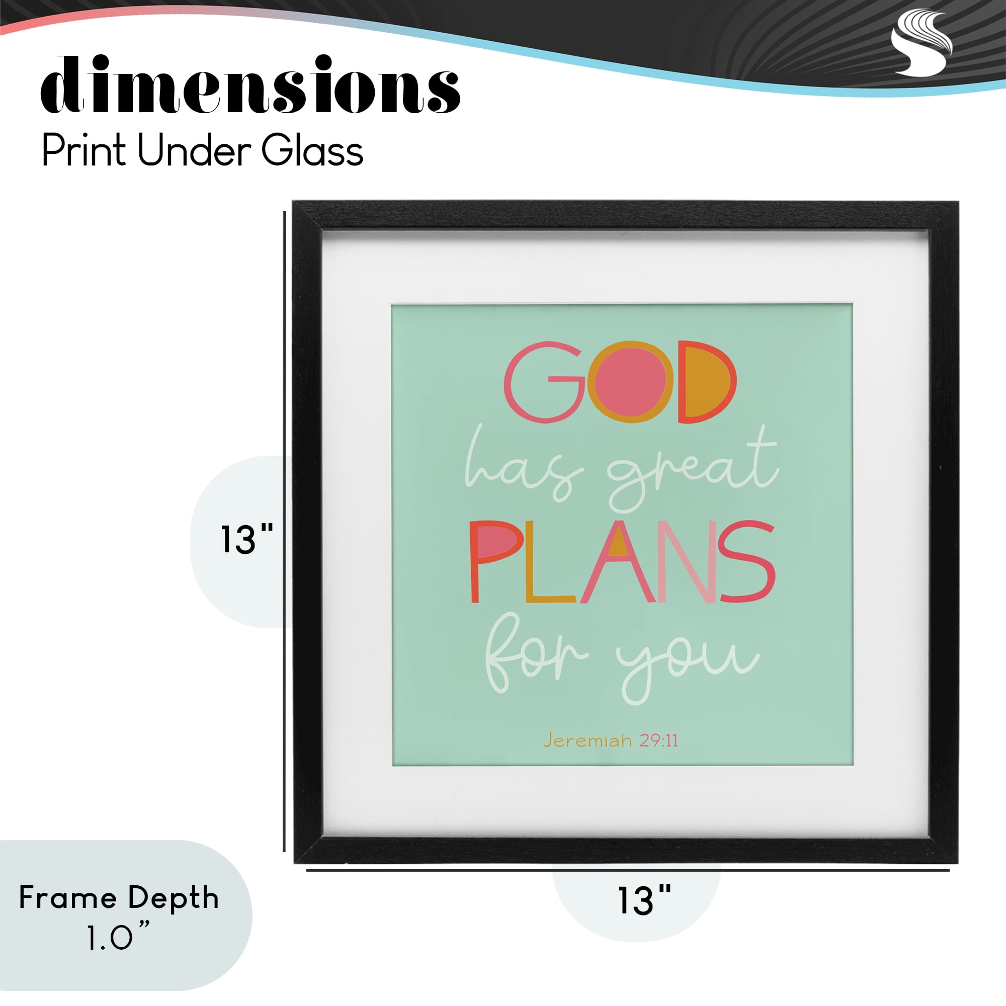 Stupell Industries Green God's Plans For You Black Framed Print Under Glass, design by SD Graphics Studio