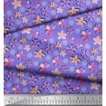 thumbnail image 2 of Soimoi Purple Cotton Jersey Fabric Artistic Floral Print Fabric by Yard 58 Inch Wide, 2 of 3