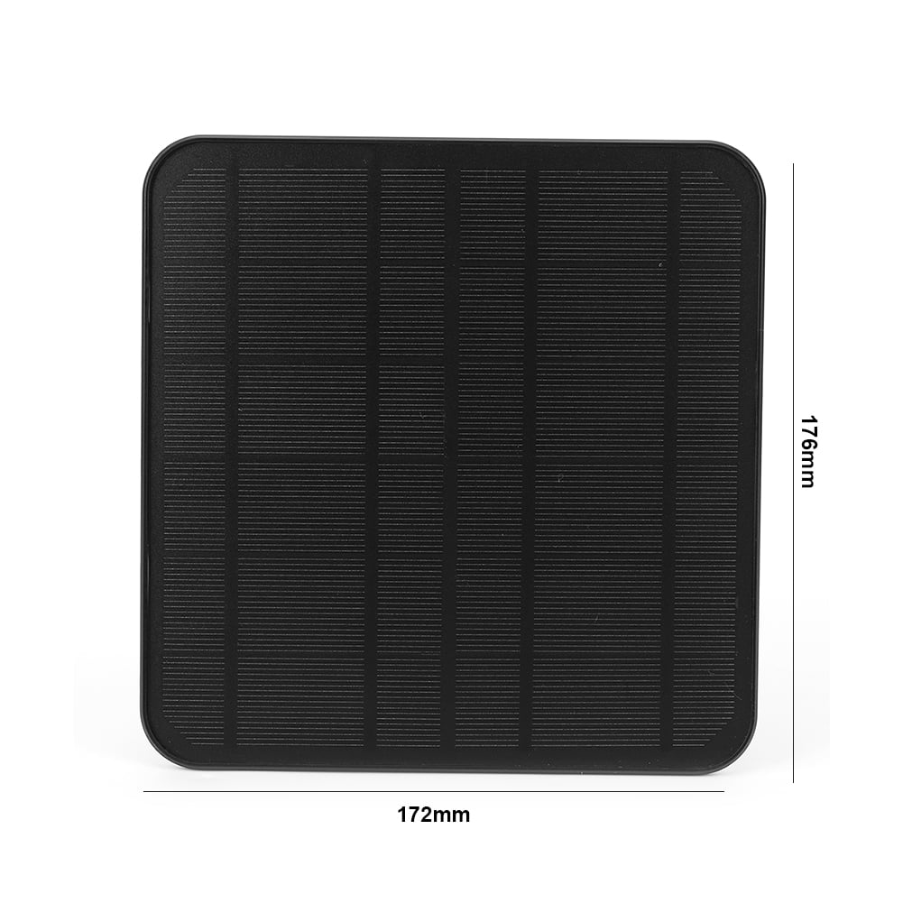 6W 5V Solar Panel for Security Camera, IP65 Waterproof Monocrystalline Solar Charger with 360° Adjustable Mount, 2.8m Cable, Micro USB & Type-C 2-in-1 Interface for EufyCam 3/3C/2/2C/2 Pro (Black)