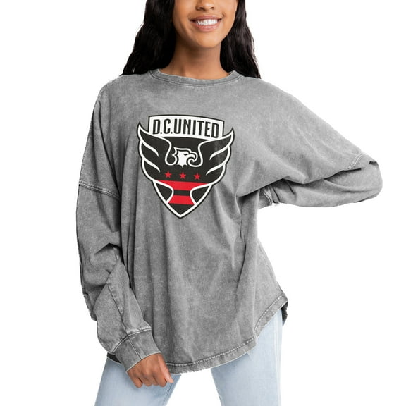 Women's Gameday Couture Gray D.C. United Faded Wash Pullover Sweatshirt