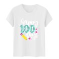 thumbnail image 4 of Tittly T Shirts for Women Spring Tops for Women 100 Days Of School Shirt Women Teacher Tshirts Happy 100th Days Shirt Celebration Appreciation Graphic Tees Tshirts Shirts White XXL, 4 of 5