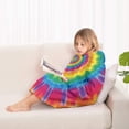 thumbnail image 4 of Yellow Tie Dye Spiral Pattern Blanket Hoodies for Kids 6-13YR Oversize Wearable Blanket Hoodies for Boys Girls Teens, 4 of 7