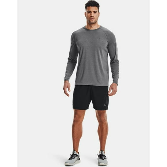 Under Armour Men's Velocity LS Loose Light Heathe/Pitch Gray Long Sleeve-Short Shirt (M)