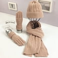 thumbnail image 1 of Moda invierno cálido tejido 3 piezas sombrero guante y bufanda conjunto para hombres mujeres niños brillar Electrónica, 1 of 3