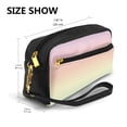 thumbnail image 4 of Cuir Voyage Portable Small Makeup Bag, Rangement Multifonctionnel Bag, Rétro Arc-en-Ciel Couleur Rose Crayon Cas, 4 of 4