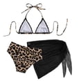 thumbnail image 4 of Tween Girls Swimsuit Summer Swimwear Leopard Print Three Piece Bikini Strappy Toddler Kids Beach Bathing Suit Swimsuits, 4 of 9
