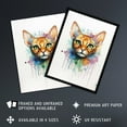 thumbnail image 2 of Abyssinian Cat Lovers Gift Watercolour Pet Portrait Painting Artwork Large Wall Art Poster Print Thick Paper 18X24 Inch, 2 of 5