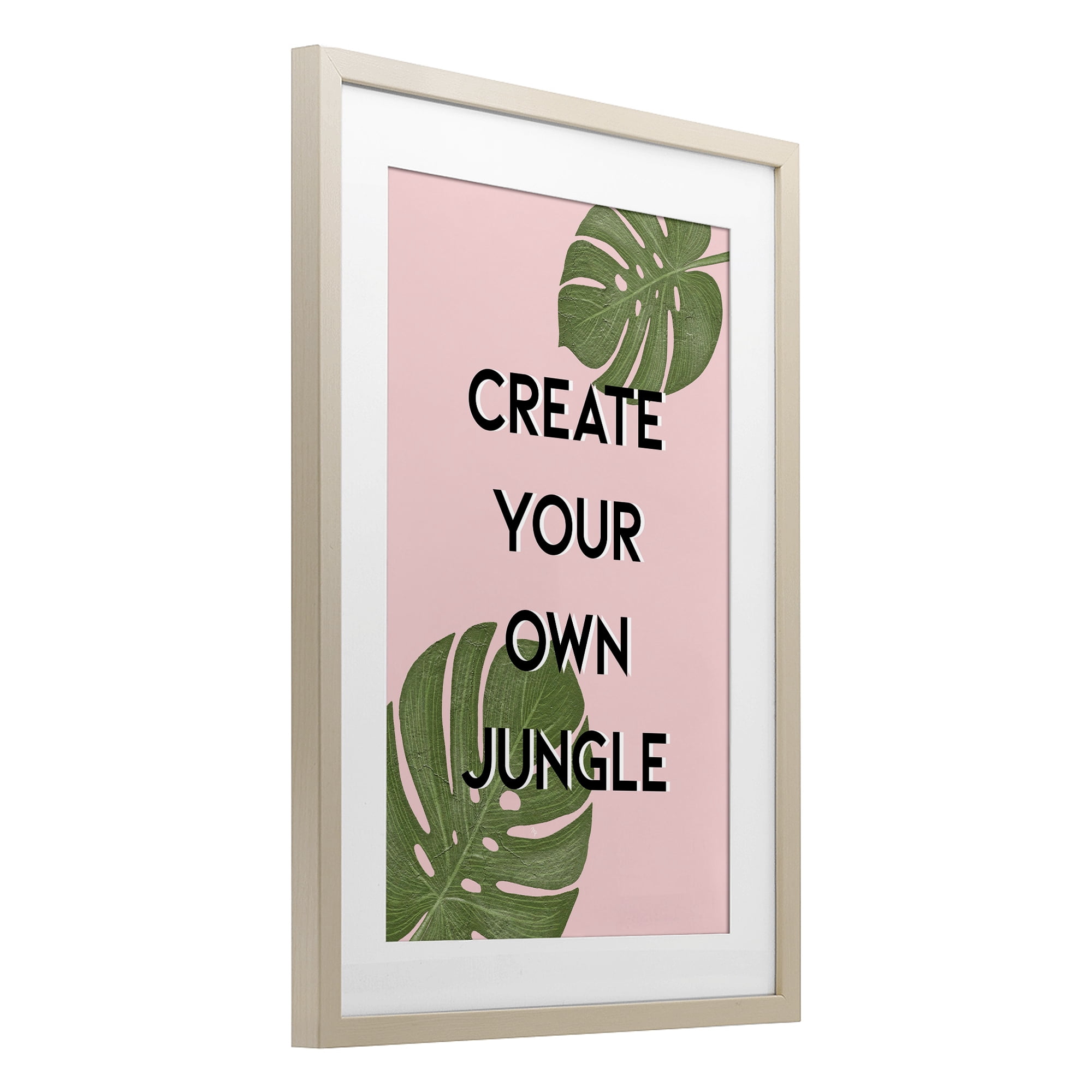 Stupell Industries Create Your Own Jungle Birch Framed Print Under Glass, design by Martina Pavlova