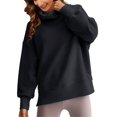 thumbnail image 2 of LANGWYQU Long Sleeve Turtle Neckline Women Casual Hoodies Side Zipper Sweatshirt, 2 of 5