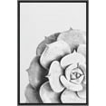 thumbnail image 3 of PixonSign Framed Canvas Print Wall Art White Rose Succulent Close-Up Floral Wilderness Illustrations Modern Art Rustic Relax/Calm Black and White for Living Room, Bedroom, Office - 24"x36" Black, 3 of 5