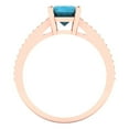 thumbnail image 4 of 2.32 ct Oval Cut Simulated Turquoise Solitaire with Accents Engagement Ring for Women in 18K Rose Gold, 4 of 5