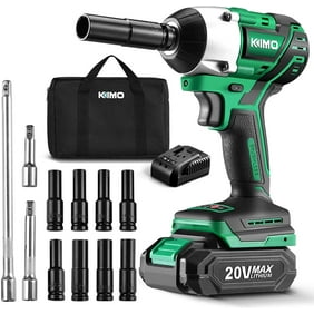 KIMO Impact Wrenches Cordless, 20V Cordless Brushless Impact Wrench Set, Rivet Setter, Air Impact Wrench, Electric Wrench 1/2 ''