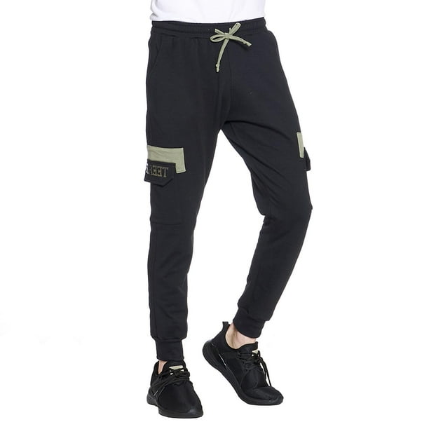 Jogger Para Hombre pants Casual Deportivo Con Bolsas Negro 770211 negro M Incógnita 770211