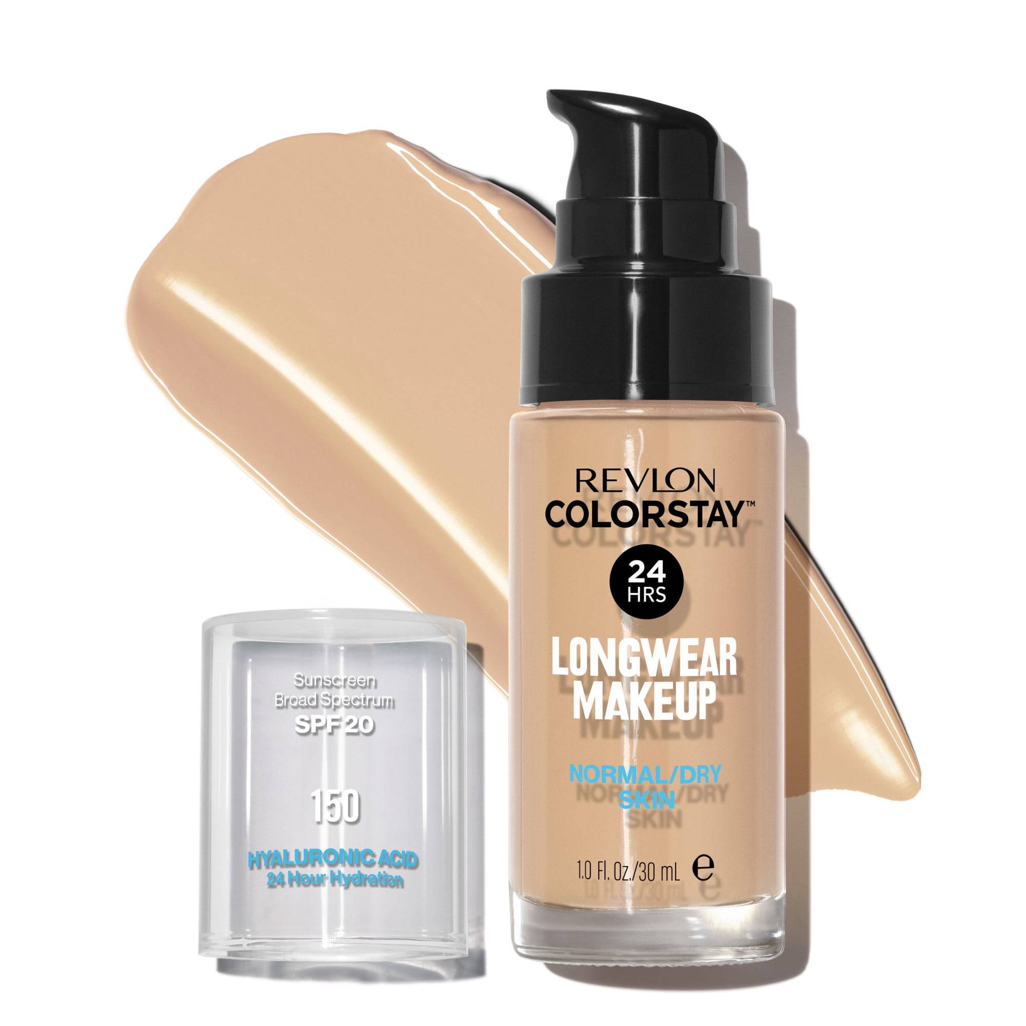 Revlon ColorStay Liquid Foundation Makeup, Normal/Dry Skin, SPF 20, 150 Buff, 1 fl oz - image 4 of 12