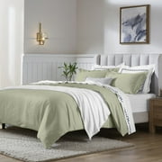 Superior 650 Thread Count Egyptian Cotton Duvet Cover Set, Sage, Full/ Queen