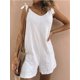 thumbnail image 1 of Mono holgado con bolsillos de parche de algodón y lino de color sólido, sencillo y moderno para mujer, 1 of 6