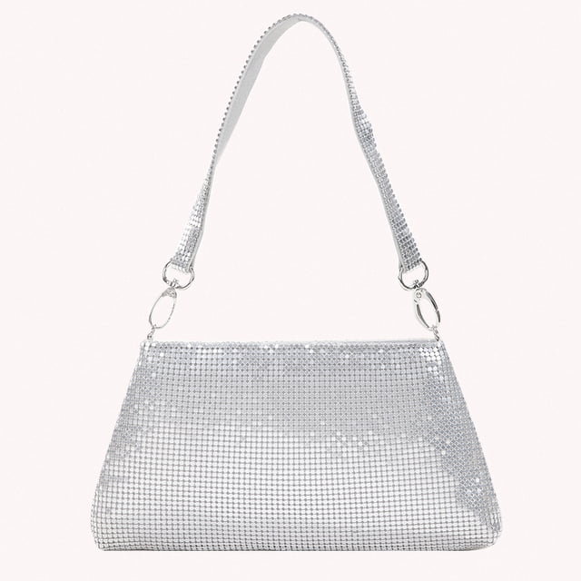 Bolsa Diamantes de imitación noche embrague mujeres cena fiesta boda bolsos (plata) Ehuebsd Nuevos Originales