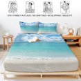 thumbnail image 5 of Twin XL Size Fitted Sheet Set - Ocean Blue 2 Piece Bedding Sets 16" Deep Pocket Fitted Sheet with 1 Pillowcases, Beach Nature Coast Sea Shore Sky Seawater Brushed Microfiber Hotel Luxury Bed Sheets, 5 of 9