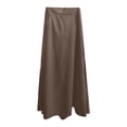 thumbnail image 5 of Arlun Women's Ankle Length High Waist A-Line Flowy Long Maxi Skirt with Pockets High Waisted Simple Solid Color Elegant Long Skirts Plus Size Outfit Coffee XL, 5 of 5