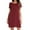 50#Red, variant on Women's Pleated Front Loose Fit Short Sleeve Nightgowns House Dress with Hand Pockets