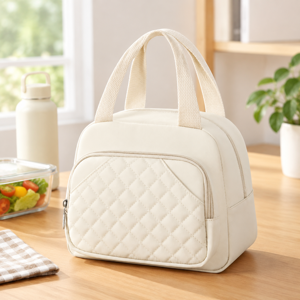 Lunch Bag Reusable Cooler Lunch Tote Bag - Beige