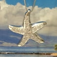 thumbnail image 2 of Gorgeous Hawaiian Large Starfish Earring and Necklace, Sterling Silver Star Fish CZ Pendant, N6168S Birthday Valentine Wife Mom Gift, 2 of 10