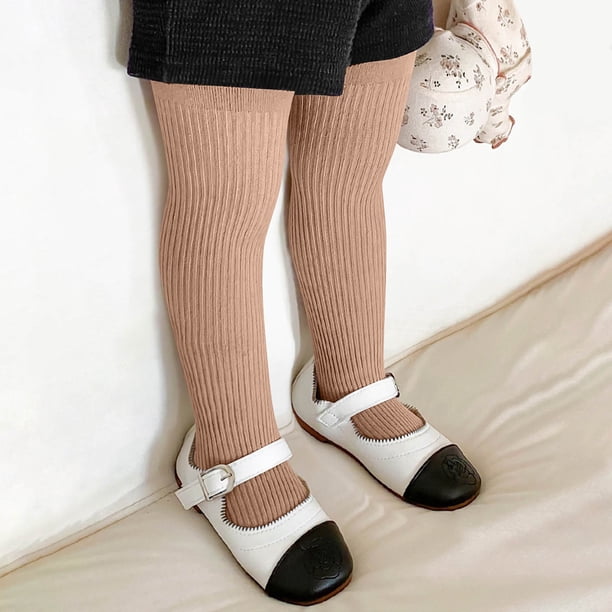 Cowsor Toddler Baby Girls Winter Fleece Lined Leggings Knit Thick Warm Full Length Tights Basic Velvet Pants