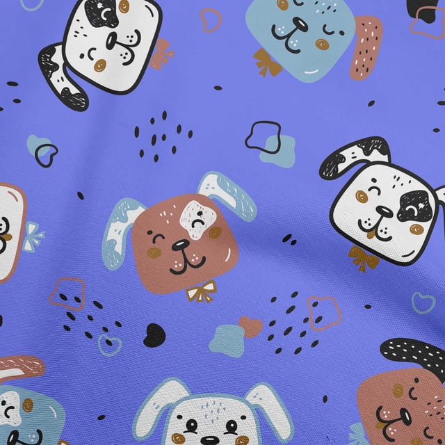 oneOone Polyester Spandex Medium Purple Fabric Kawai Craft Projects Decor Fabric Printed By The Yard 56 Inch Wide-7A