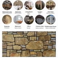thumbnail image 5 of Dundee Deco 3D Wall Panels - Cladding, Gold Mauve Stone Look Wall Paneling, Styrofoam Facing for Interior and Exterior Applications, DIY, SAMPLE, Size 10 x 10 in., 5 of 9