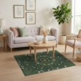 thumbnail image 3 of ODIKA 4'x6' Washable Area Rug Christmas Leaves With Pine Wreath And Festive Star Accents Boho Flowing Dynamic for Home Office, Under Desk, Non-Slip Chair-Friendly, Flatwoven, 3 of 7