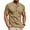 Khaki, variant on HAOTAGS Men's Vintage Button Collar Shirts Summer Pullover Tops Casual Outdoor Short Sleeve T Shirt Army Green Size XL